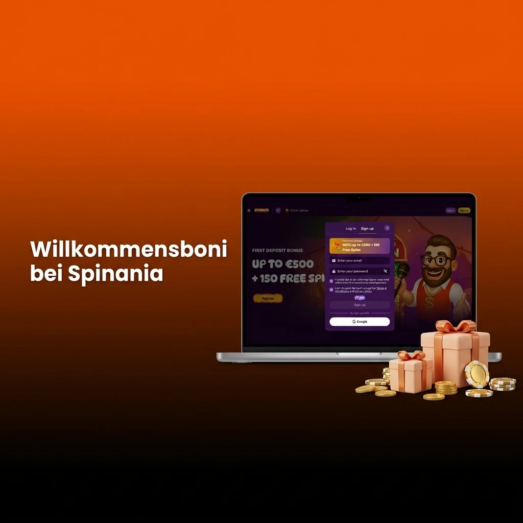 Spinania Willkommensbonus: 100% bis 500 EUR + 150 Freispiele für neue Spieler, Mindesteinzahlung 20 EUR