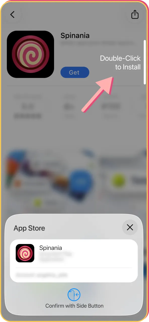 The iOS system prompt requesting authentication to securely download Spinania.