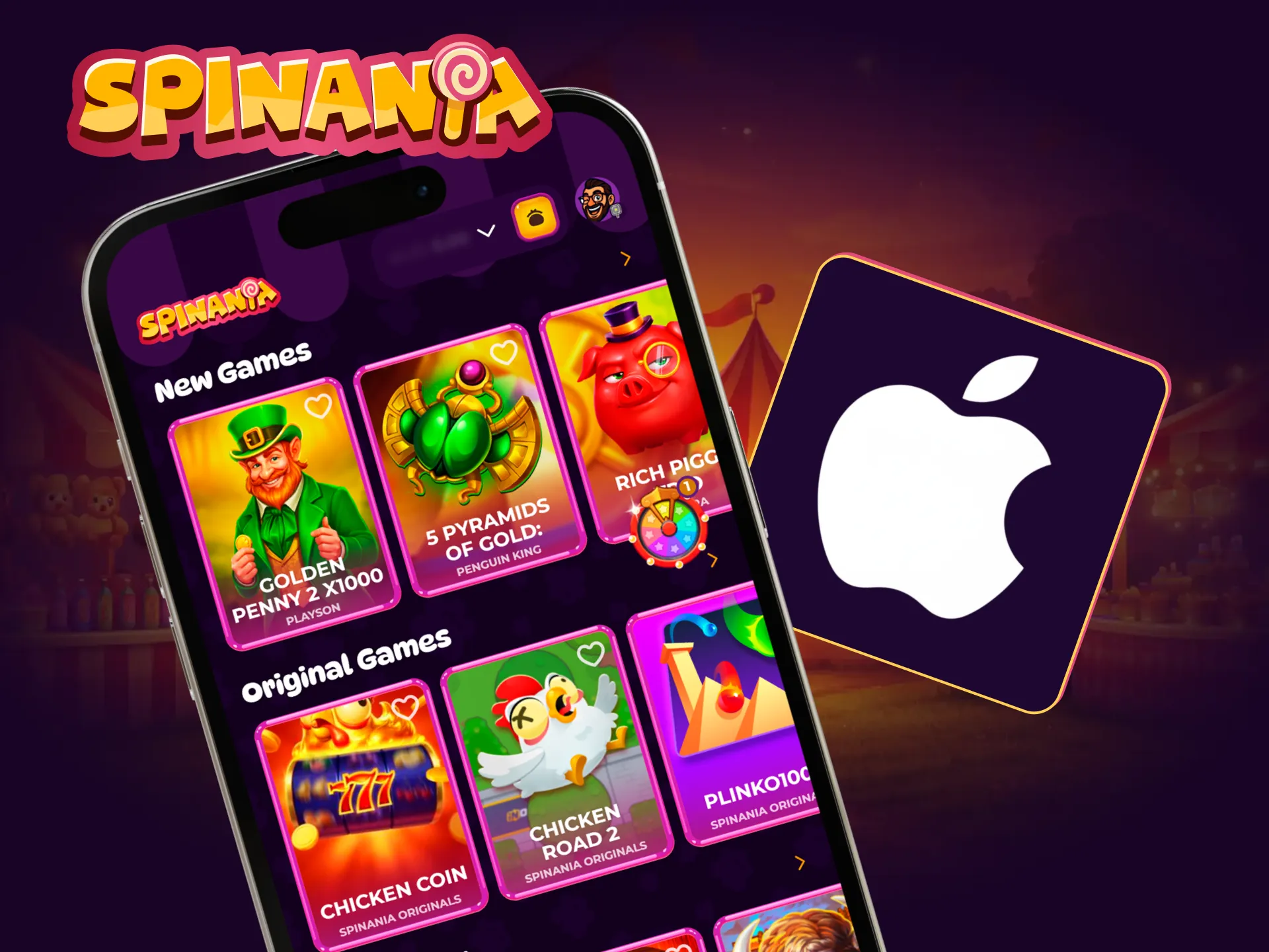 Install the Spinania iOS app from the App Store for instant access to live sports and casino games.