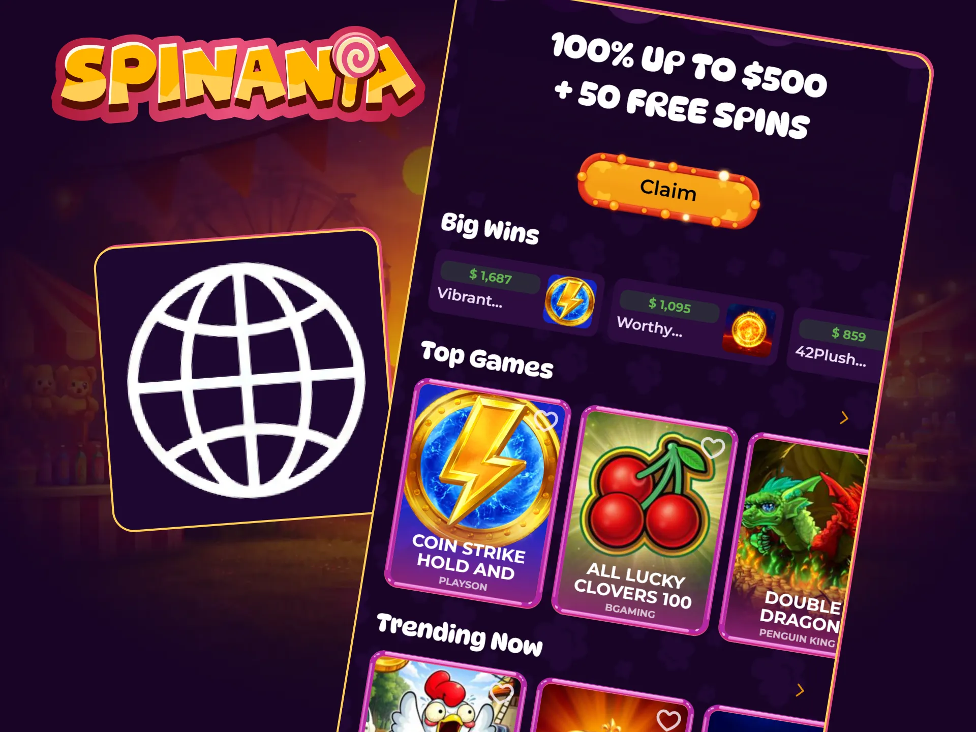 Enjoy a fully responsive and user-friendly interface with the Spinania mobile site on any smartphone.