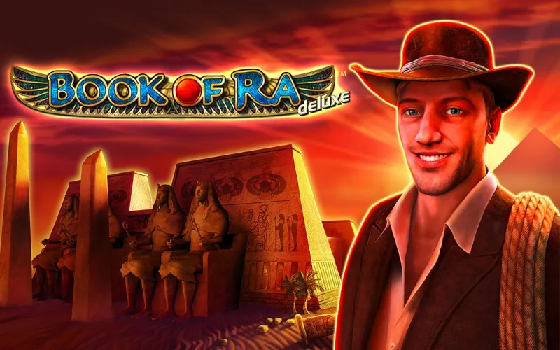 Experience the legendary Egyptian adventure in Book of Ra Deluxe at Spinania.